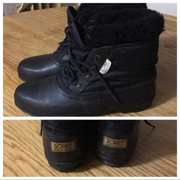 sorel short black boots